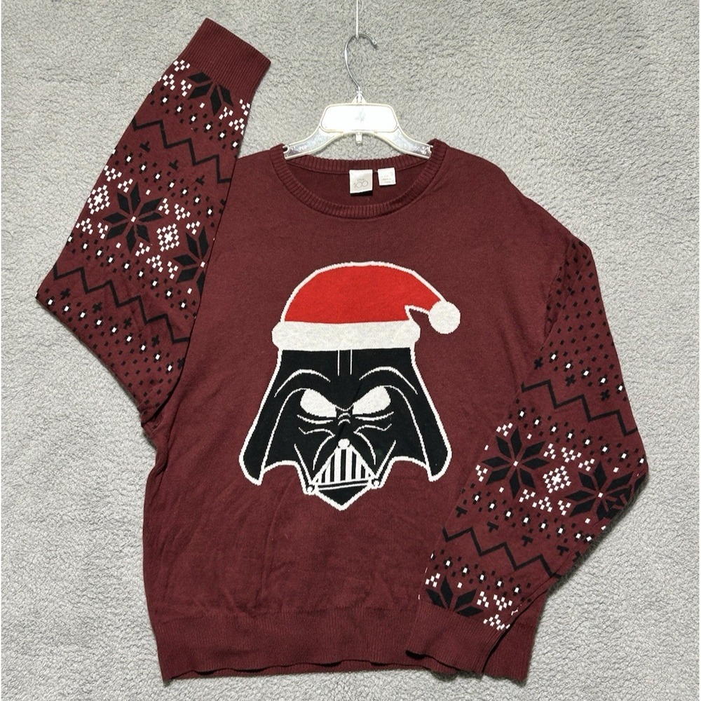 Disney 100 Darth Vader Star‎ Wars Santa Christmas Tacky Holiday Sweater Mens XL
